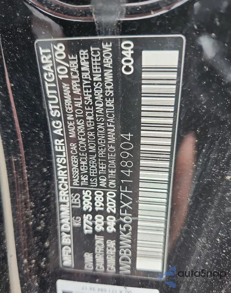 2007 Mercedes-Benz Slk 350 z USA, uszkodzony, nr VIN WDBWK56FX7F148904